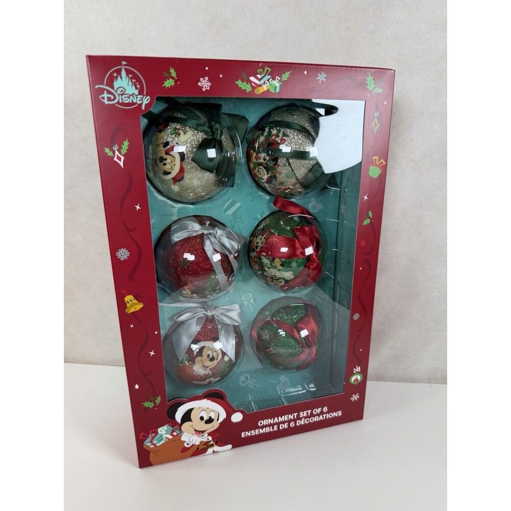 Disney Store Mickey Mouse Friends Holiday Cheer Christmas Ornaments Set 6pc VTG